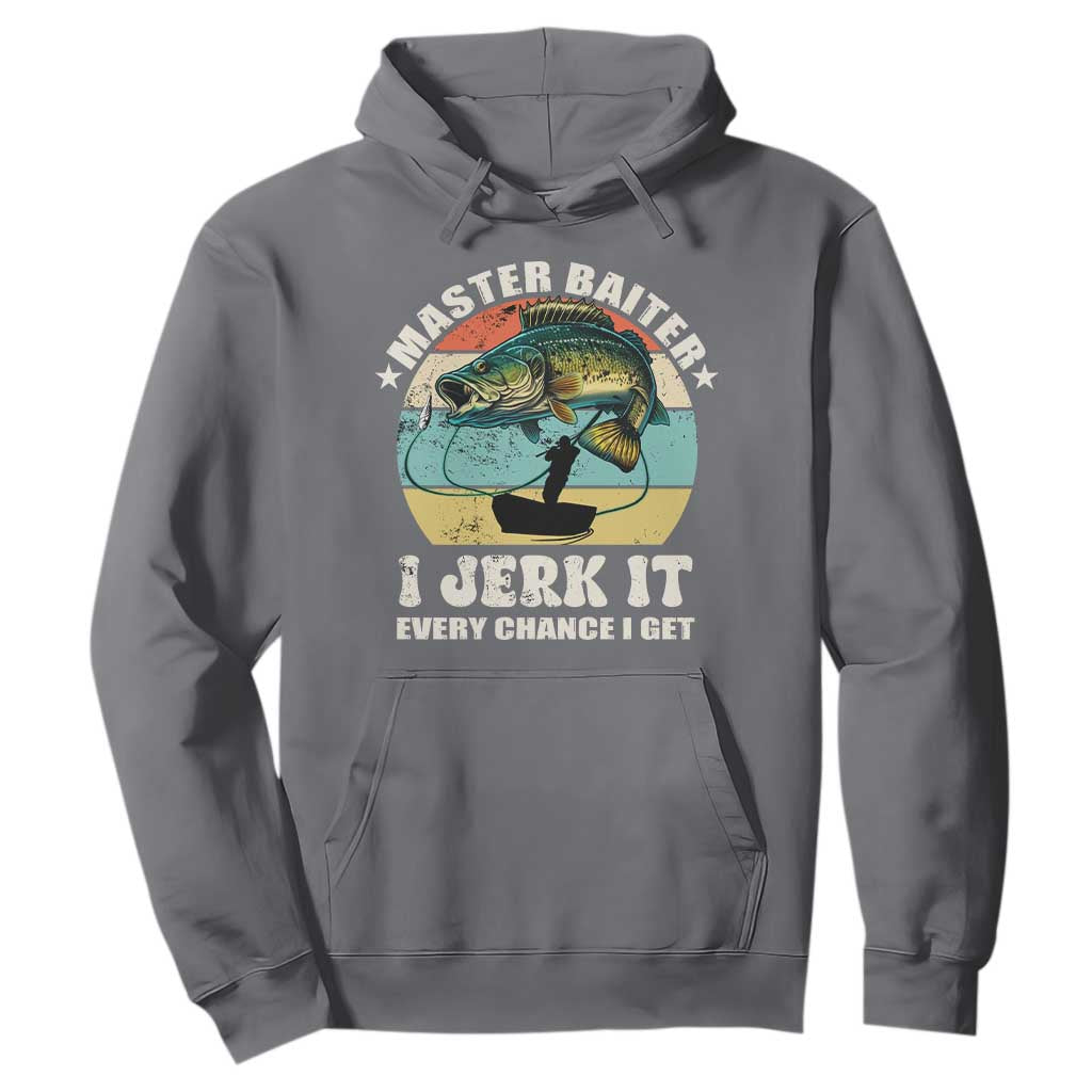 Funny Fishing Master-Baiter Hoodie Kayak Fishing Dad Grandpa Bass Fish Adult Humor TS02 Charcoal Print Your Wear