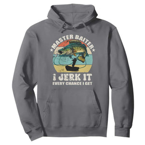Funny Fishing Master-Baiter Hoodie Kayak Fishing Dad Grandpa Bass Fish Adult Humor TS02 Charcoal Print Your Wear
