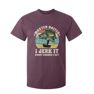 Funny Fishing Master-Baiter T Shirt For Kid Kayak Fishing Dad Grandpa Bass Fish Adult Humor TS02 Maroon Print Your Wear