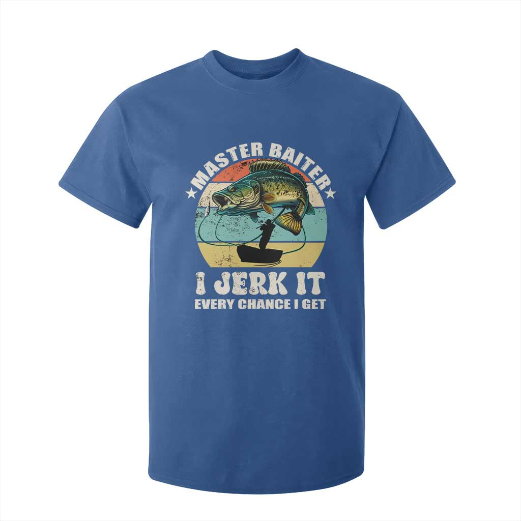 Funny Fishing Master-Baiter T Shirt For Kid Kayak Fishing Dad Grandpa Bass Fish Adult Humor TS02 Royal Blue Print Your Wear