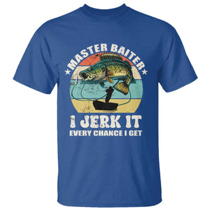 Funny Fishing Master-Baiter T Shirt Kayak Fishing Dad Grandpa Bass Fish Adult Humor TS02 Royal Blue Print Your Wear
