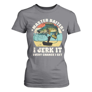 Funny Fishing Master-Baiter T Shirt For Women Kayak Fishing Dad Grandpa Bass Fish Adult Humor TS02 Charcoal Print Your Wear
