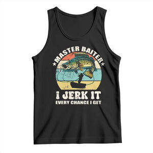Funny Fishing Master-Baiter Tank Top Kayak Fishing Dad Grandpa Bass Fish Adult Humor TS02 Black Print Your Wear