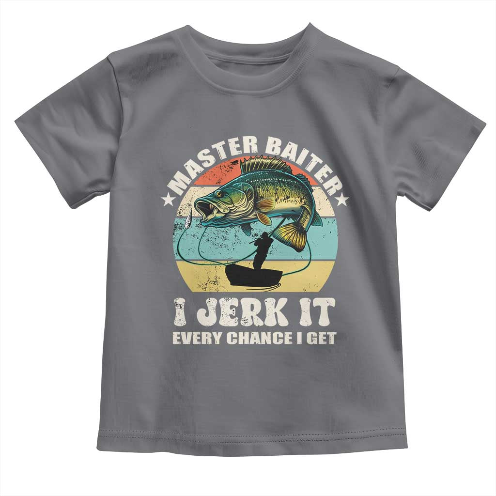 Funny Fishing Master-Baiter Toddler T Shirt Kayak Fishing Dad Grandpa Bass Fish Adult Humor TS02 Charcoal Print Your Wear
