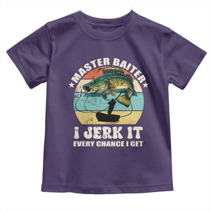 Funny Fishing Master-Baiter Toddler T Shirt Kayak Fishing Dad Grandpa Bass Fish Adult Humor TS02 Purple Print Your Wear