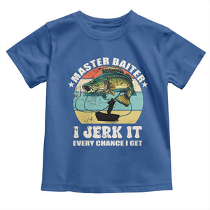Funny Fishing Master-Baiter Toddler T Shirt Kayak Fishing Dad Grandpa Bass Fish Adult Humor TS02 Royal Blue Print Your Wear