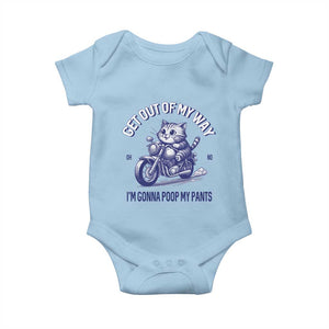Funny Cat Meme Baby Onesie Get Out of My Way Gonna Poop My Pants Adult Humor Meme TS02 Light Blue Print Your Wear