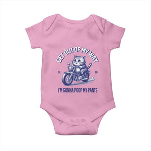 Funny Cat Meme Baby Onesie Get Out of My Way Gonna Poop My Pants Adult Humor Meme TS02 Light Pink Print Your Wear