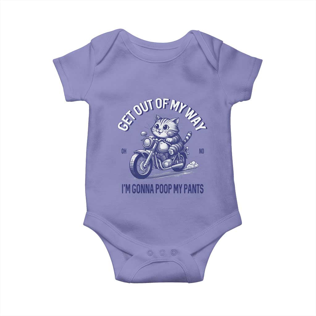 Funny Cat Meme Baby Onesie Get Out of My Way Gonna Poop My Pants Adult Humor Meme TS02 Violet Print Your Wear