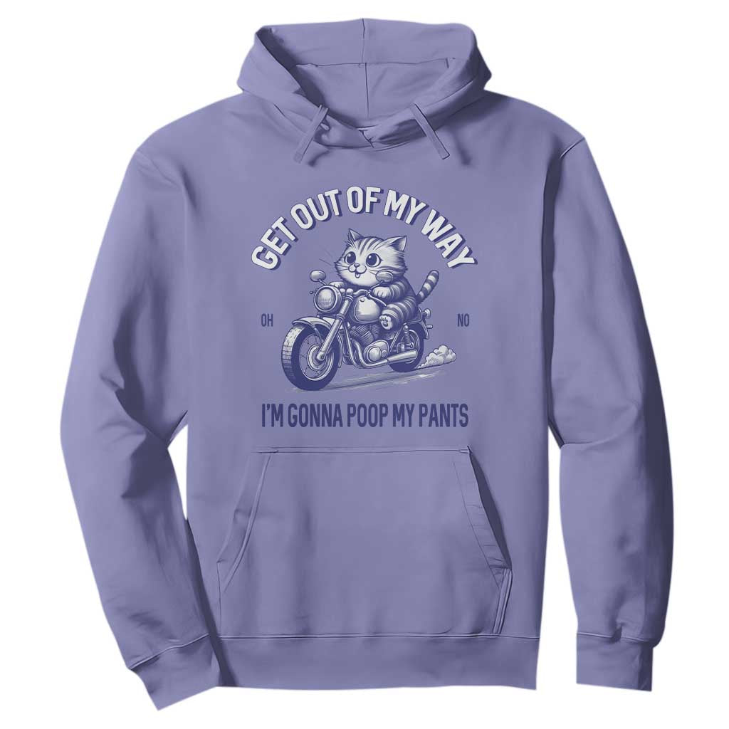 Funny Cat Meme Hoodie Get Out of My Way Gonna Poop My Pants Adult Humor Meme TS02 Violet Print Your Wear