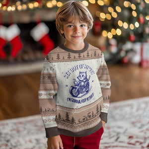 Funny Cat Meme Ugly Christmas Sweater Get Out of My Way Gonna Poop My Pants Adult Humor Meme TS02 Mocha Mousse Print Your Wear