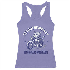 Funny Cat Meme Racerback Tank Top Get Out of My Way Gonna Poop My Pants Adult Humor Meme TS02 Violet Print Your Wear