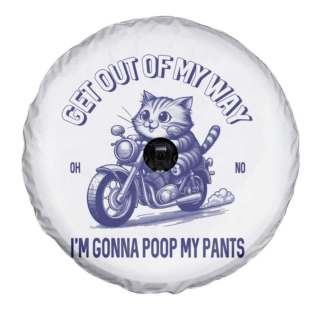 Funny Cat Meme Spare Tire Cover Get Out of My Way Gonna Poop My Pants Adult Humor Meme TS02 Print Your Wear