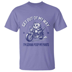 Funny Cat Meme T Shirt Get Out of My Way Gonna Poop My Pants Adult Humor Meme TS02 Violet Print Your Wear