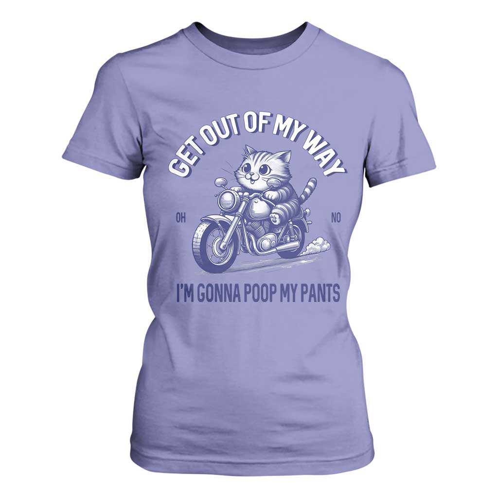 Funny Cat Meme T Shirt For Women Get Out of My Way Gonna Poop My Pants Adult Humor Meme TS02 Violet Print Your Wear
