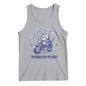 Funny Cat Meme Tank Top Get Out of My Way Gonna Poop My Pants Adult Humor Meme TS02 Athletic Heather Print Your Wear