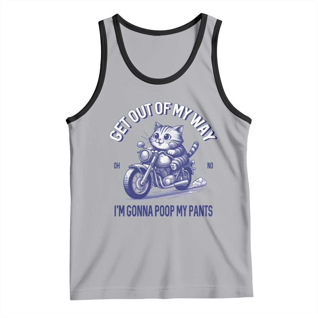 Funny Cat Meme Tank Top Get Out of My Way Gonna Poop My Pants Adult Humor Meme TS02 Athletic Heather Black Print Your Wear