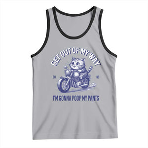 Funny Cat Meme Tank Top Get Out of My Way Gonna Poop My Pants Adult Humor Meme TS02 Athletic Heather Black Print Your Wear