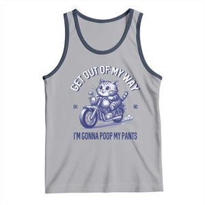 Funny Cat Meme Tank Top Get Out of My Way Gonna Poop My Pants Adult Humor Meme TS02 Athletic Heather Navy Print Your Wear