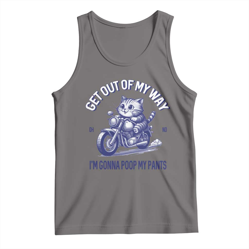 Funny Cat Meme Tank Top Get Out of My Way Gonna Poop My Pants Adult Humor Meme TS02 Deep Heather Print Your Wear