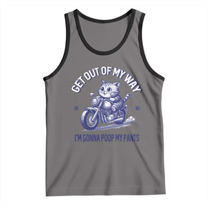 Funny Cat Meme Tank Top Get Out of My Way Gonna Poop My Pants Adult Humor Meme TS02 Deep Heather Black Print Your Wear