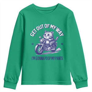 Funny Cat Meme Youth Sweatshirt Get Out of My Way Gonna Poop My Pants Adult Humor Meme TS02 Irish Green Print Your Wear