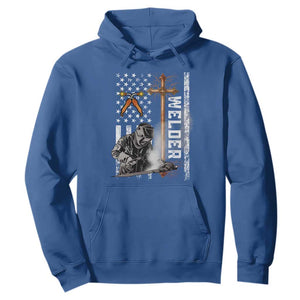 American Welder Hoodie Welding USA Flag Christian Cross TS02 Royal Blue Print Your Wear