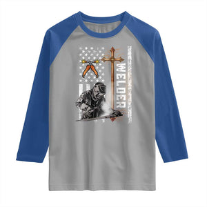 American Welder Raglan Shirt Welding USA Flag Christian Cross TS02 Sport Gray Royal Print Your Wear