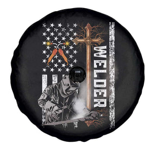 American Welder Spare Tire Cover Welding USA Flag Christian Cross TS02 Print Your Wear
