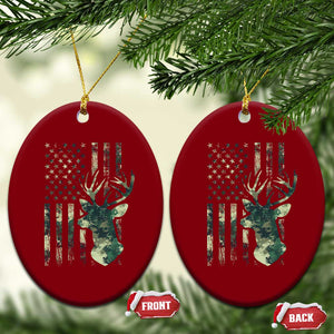 Deer Hunting Camouflage Ceramic Ornament Camo US Flag TS02 Print Your Wear