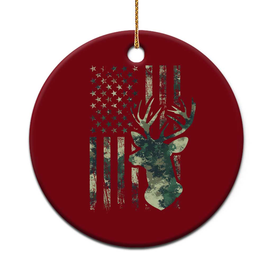 Deer Hunting Camouflage Ceramic Ornament Camo US Flag TS02 1pc Red Print Your Wear