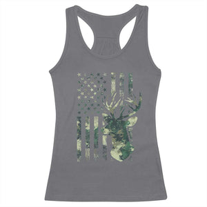 Deer Hunting Camouflage Racerback Tank Top Camo US Flag TS02 Charcoal Print Your Wear