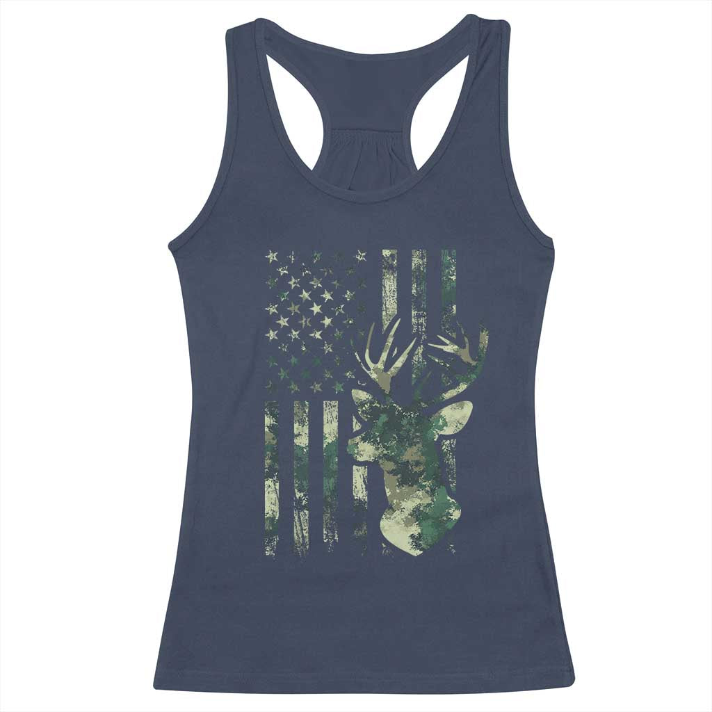 Deer Hunting Camouflage Racerback Tank Top Camo US Flag TS02 Navy Print Your Wear