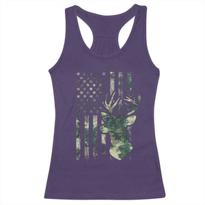 Deer Hunting Camouflage Racerback Tank Top Camo US Flag TS02 Purple Print Your Wear