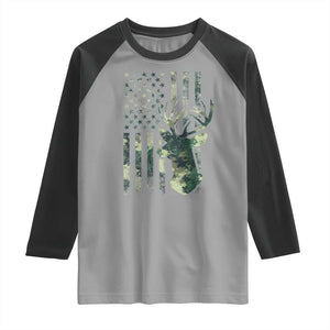 Deer Hunting Camouflage Raglan Shirt Camo US Flag TS02 Sport Gray Black Print Your Wear
