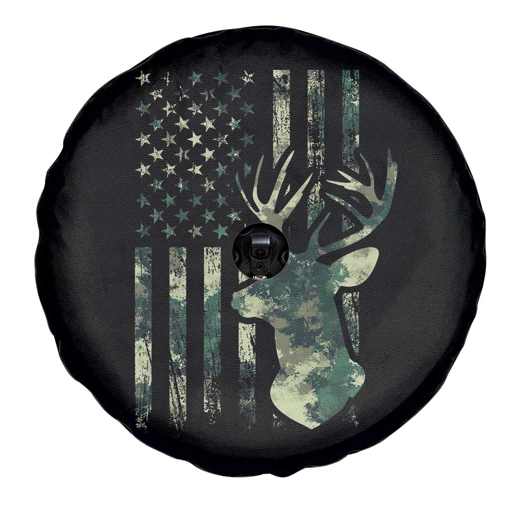 Deer Hunting Camouflage Spare Tire Cover Camo US Flag TS02 Print Your Wear