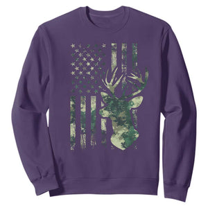 Deer Hunting Camouflage Sweatshirt Camo US Flag TS02 Purple Print Your Wear