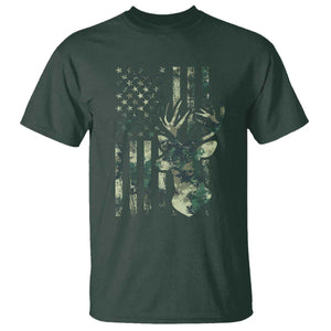 Deer Hunting Camouflage T Shirt Camo US Flag TS02 Dark Forest Green Print Your Wear