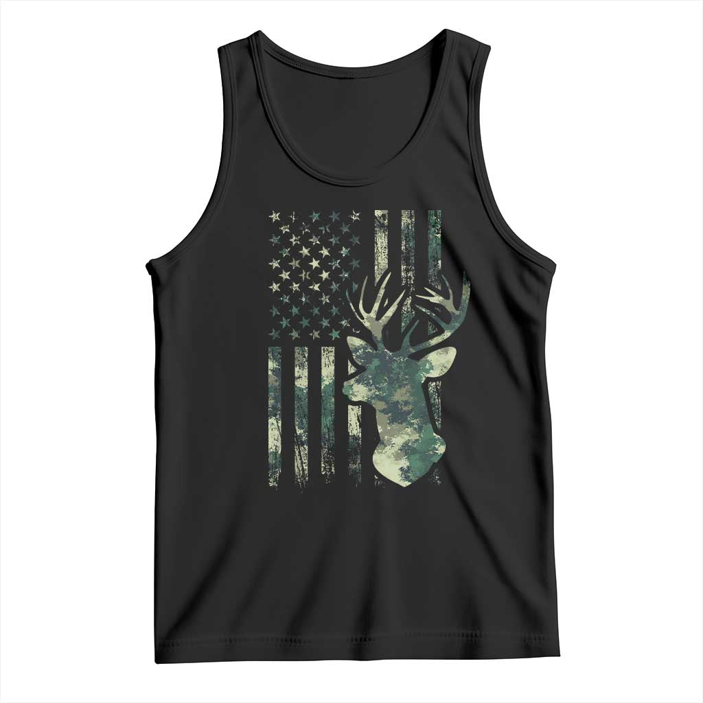 Deer Hunting Camouflage Tank Top Camo US Flag TS02 Black Print Your Wear
