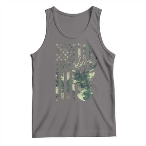 Deer Hunting Camouflage Tank Top Camo US Flag TS02 Deep Heather Print Your Wear