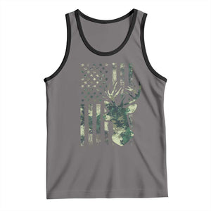 Deer Hunting Camouflage Tank Top Camo US Flag TS02 Deep Heather Black Print Your Wear