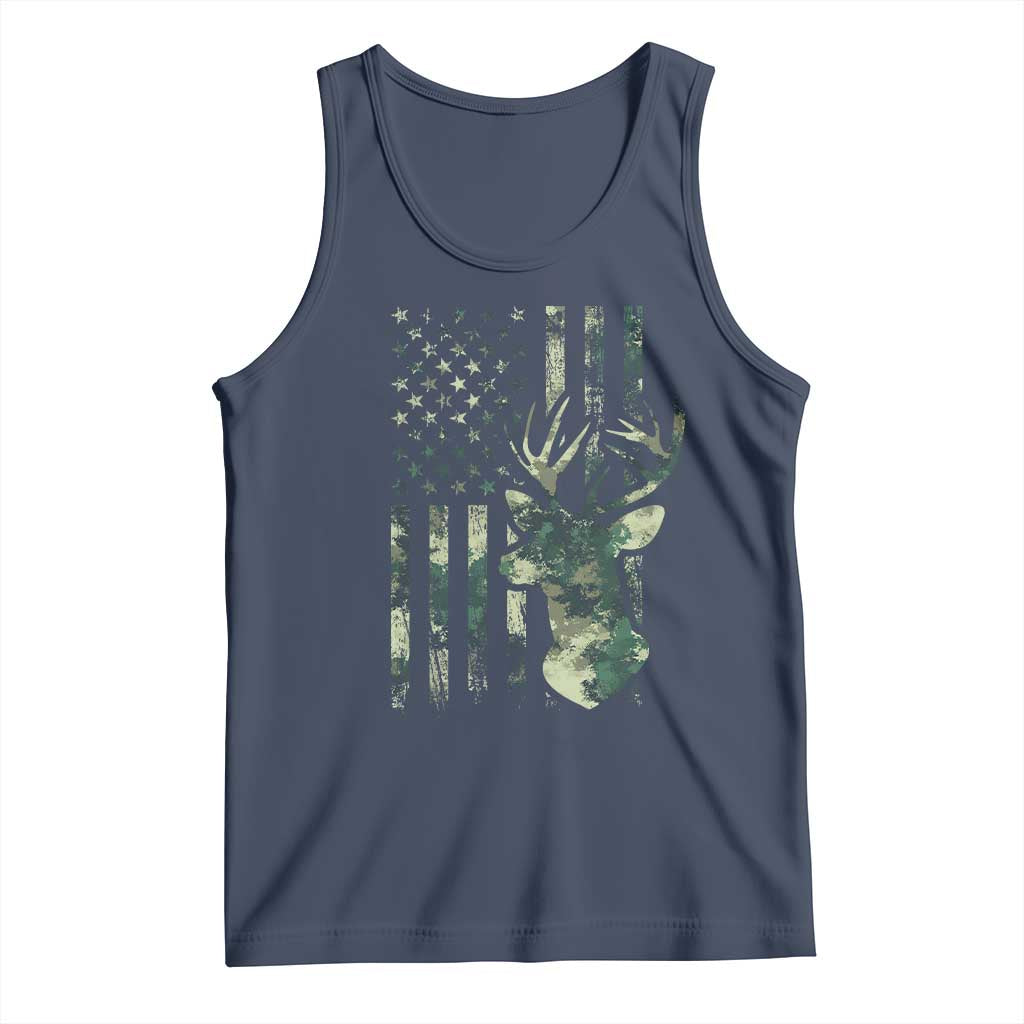 Deer Hunting Camouflage Tank Top Camo US Flag TS02 Navy Print Your Wear