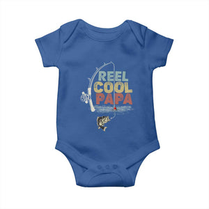 Fishing Dad Baby Onesie Reel Cool Papa Retro Vintage TS02 Royal Blue Print Your Wear