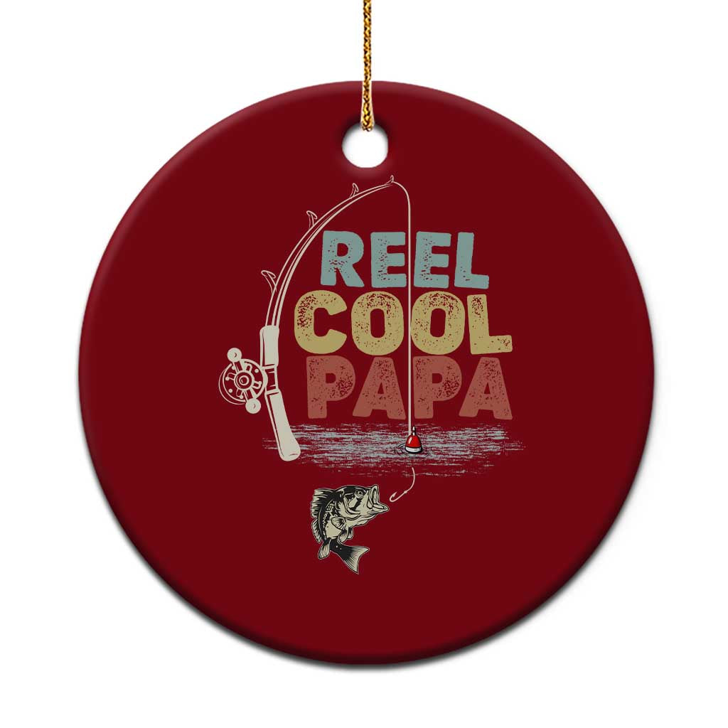Fishing Dad Ceramic Ornament Reel Cool Papa Retro Vintage TS02 1pc Red Print Your Wear
