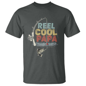 Fishing Dad T Shirt Reel Cool Papa Retro Vintage TS02 Dark Heather Print Your Wear