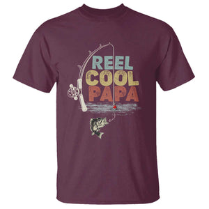 Fishing Dad T Shirt Reel Cool Papa Retro Vintage TS02 Maroon Print Your Wear