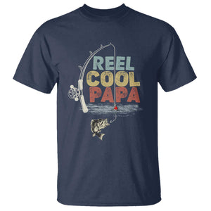 Fishing Dad T Shirt Reel Cool Papa Retro Vintage TS02 Navy Print Your Wear