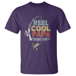 Fishing Dad T Shirt Reel Cool Papa Retro Vintage TS02 Purple Print Your Wear