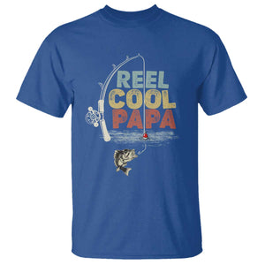 Fishing Dad T Shirt Reel Cool Papa Retro Vintage TS02 Royal Blue Print Your Wear