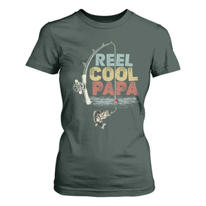 Fishing Dad T Shirt For Women Reel Cool Papa Retro Vintage TS02 Dark Forest Green Print Your Wear